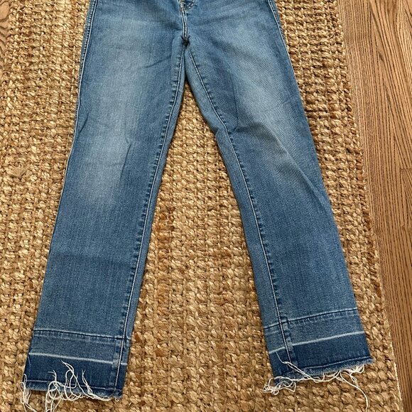 7 For All Mankind High Waist Cropped Bleach Hem 29 - Picture 4 of 5